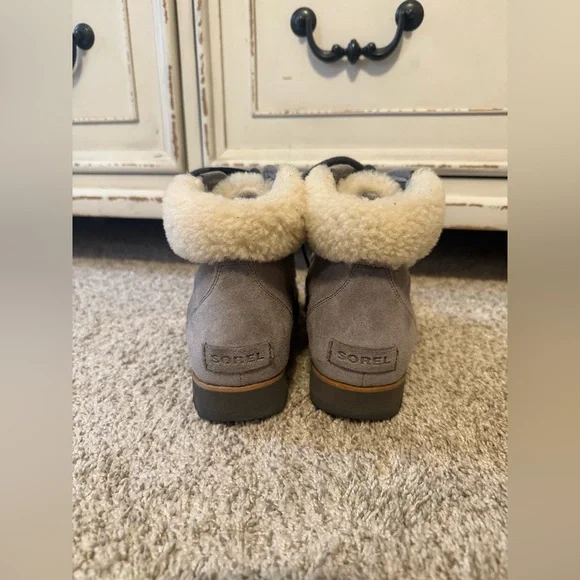 Sorel Harlow Lace Cozy Ankle Boot, Women's Size 9 Gray MSRP $170 - Picture 5 of 8